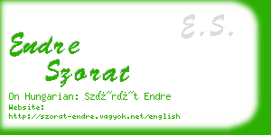 endre szorat business card